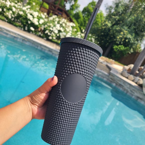 Skanky Hoops Other - 24oz Black Matte Studded Soft Texture To Go Travel Tumbler Cup Blank Center